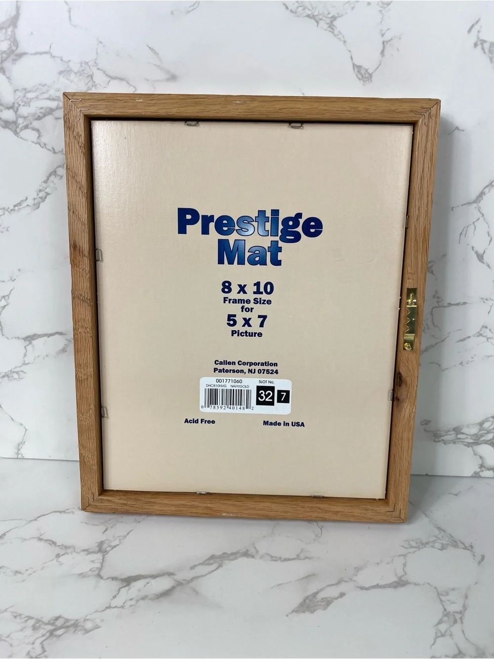 Solid oak frame w/ navy mat 5x7 or 8x10 non glare glass
